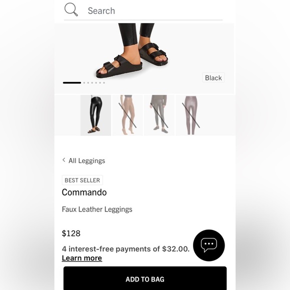 Commando szL Black Faux Leather Leggings SAKS Retail $128 - Picture 3 of 9